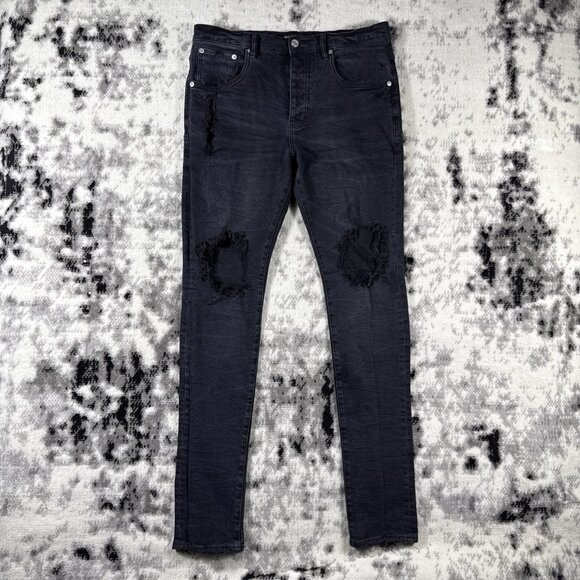 Purple Brand Jeans Mens Size 33x31 Skinny Destroyed Stretch Skater Grunge Punk - Picture 1 of 16